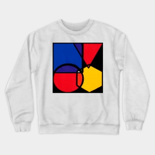 Overlapping Colors Geometric Abstract Acrylic Painting III Crewneck Sweatshirt